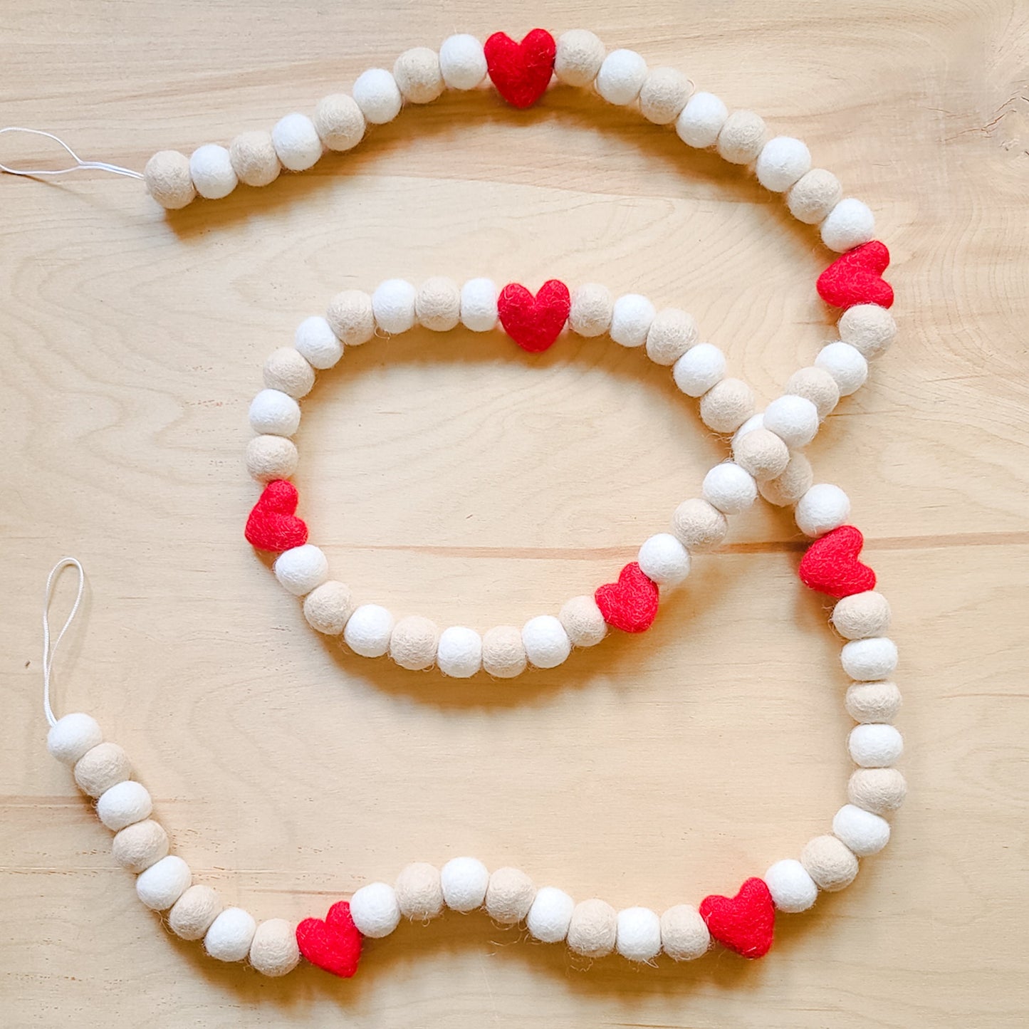 Red & Tan Heart Garland