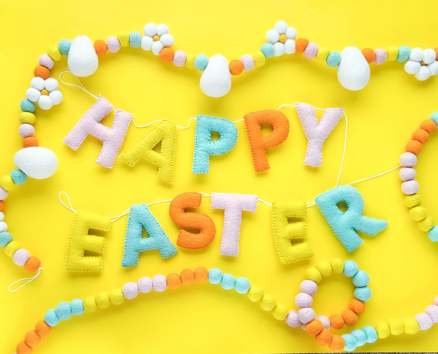 Happy Easter Daisy & Egg Garland - Sunburst