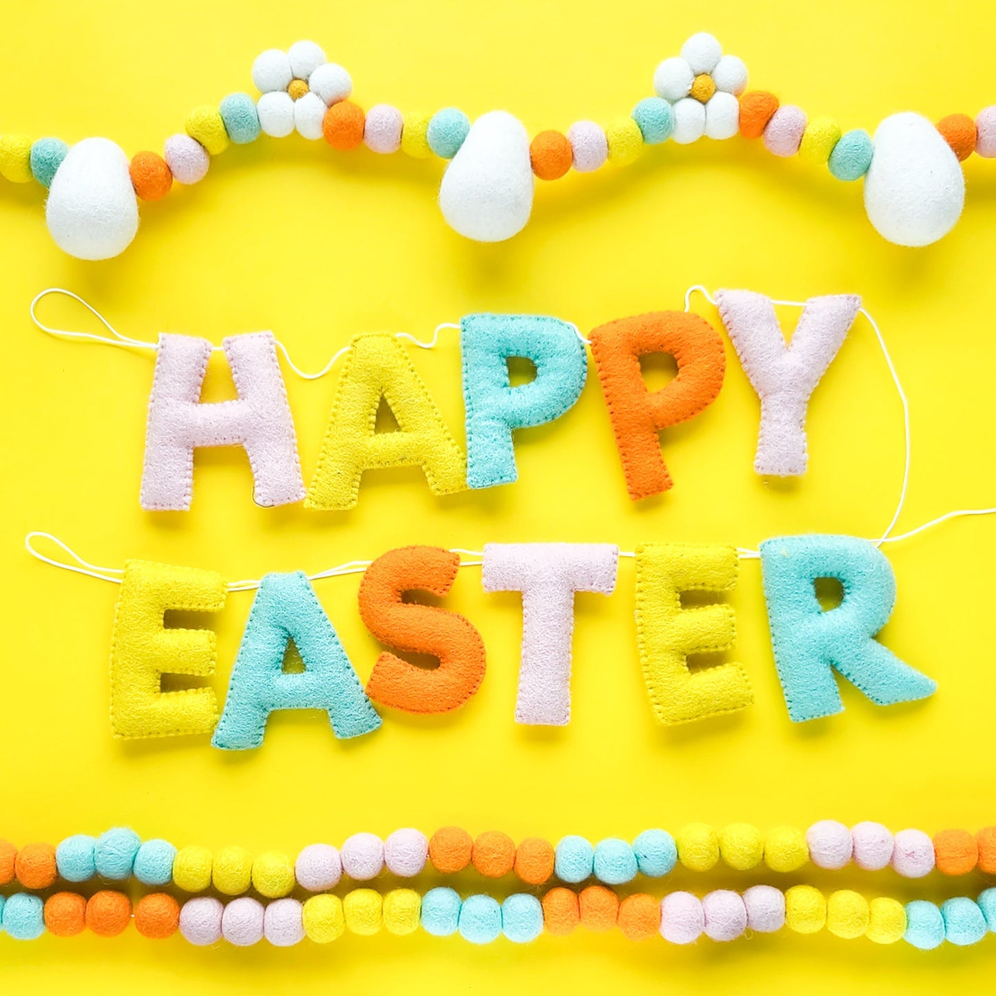 Happy Easter Daisy & Egg Garland - Sunburst