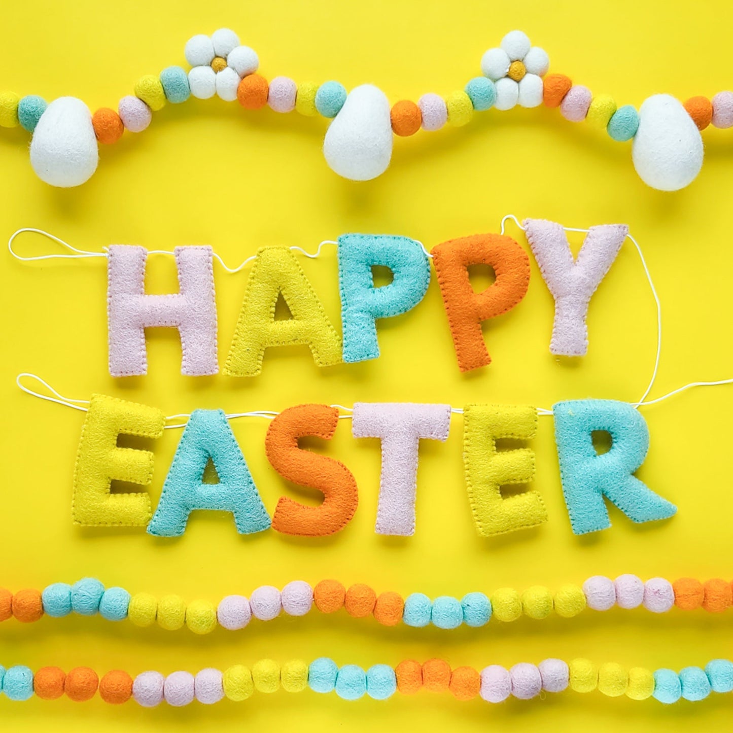 Happy Easter Daisy & Egg Garland - Sunburst