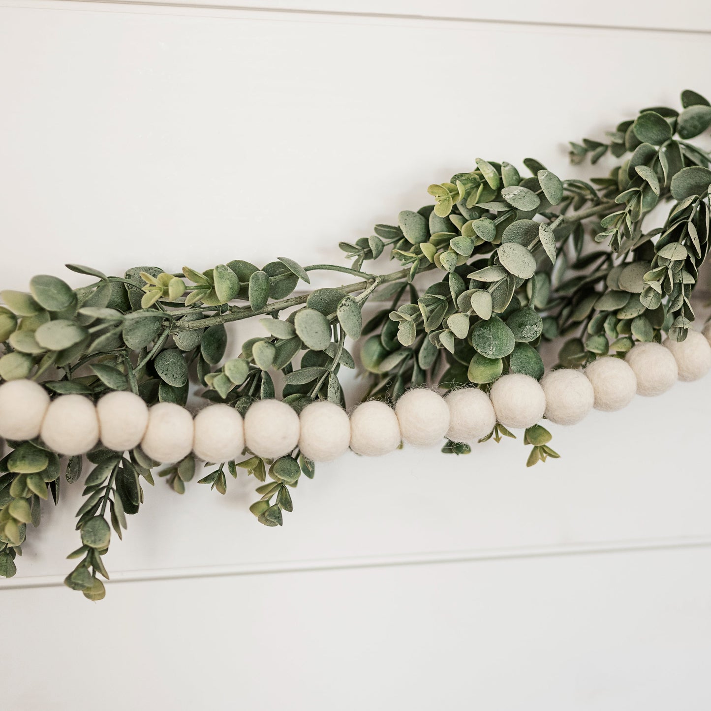 5.5' White Felt Ball Garland