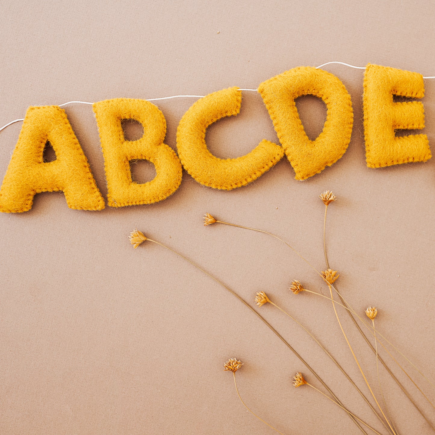 Felt Alphabet Garland gold