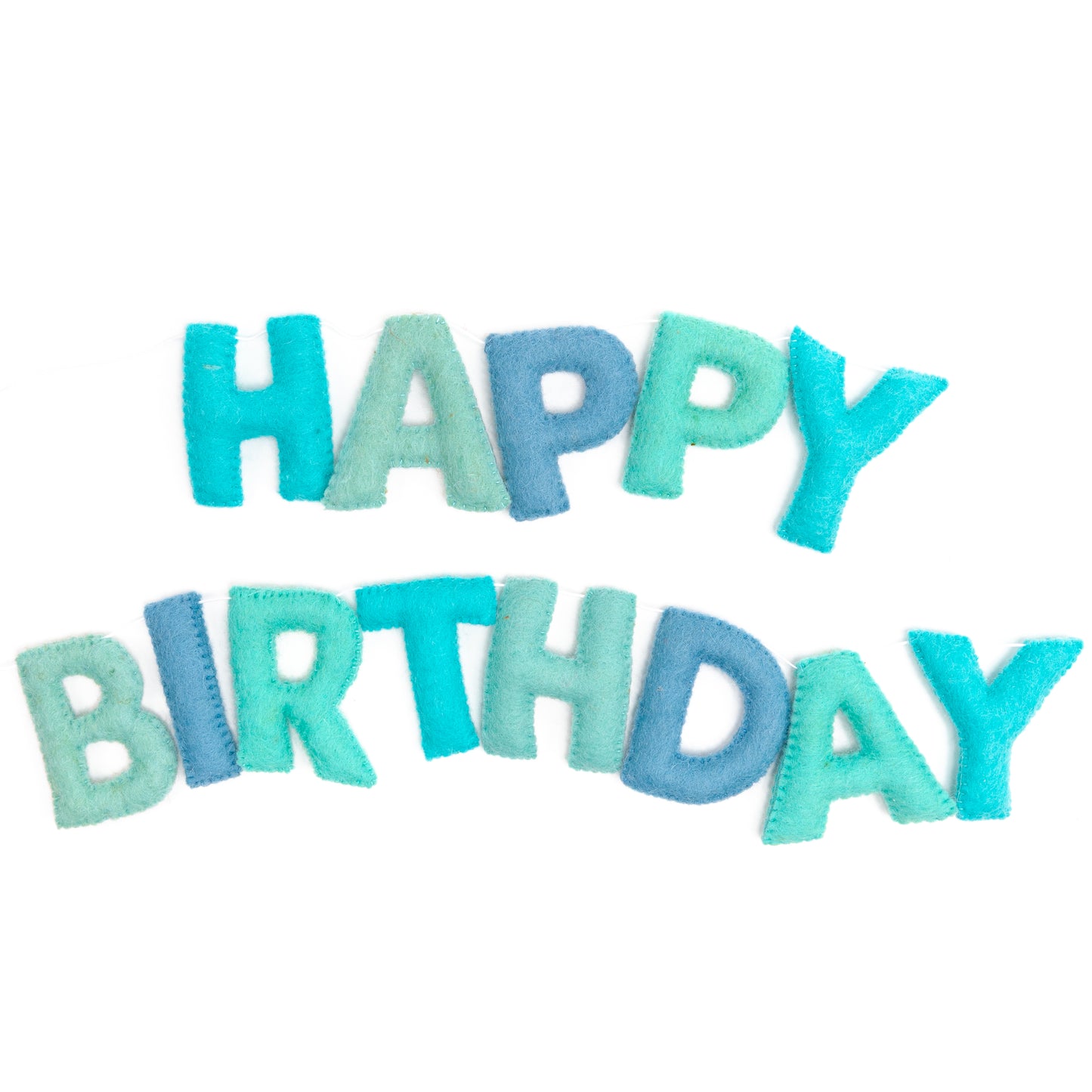 Blue Happy Birthday Felt Garland