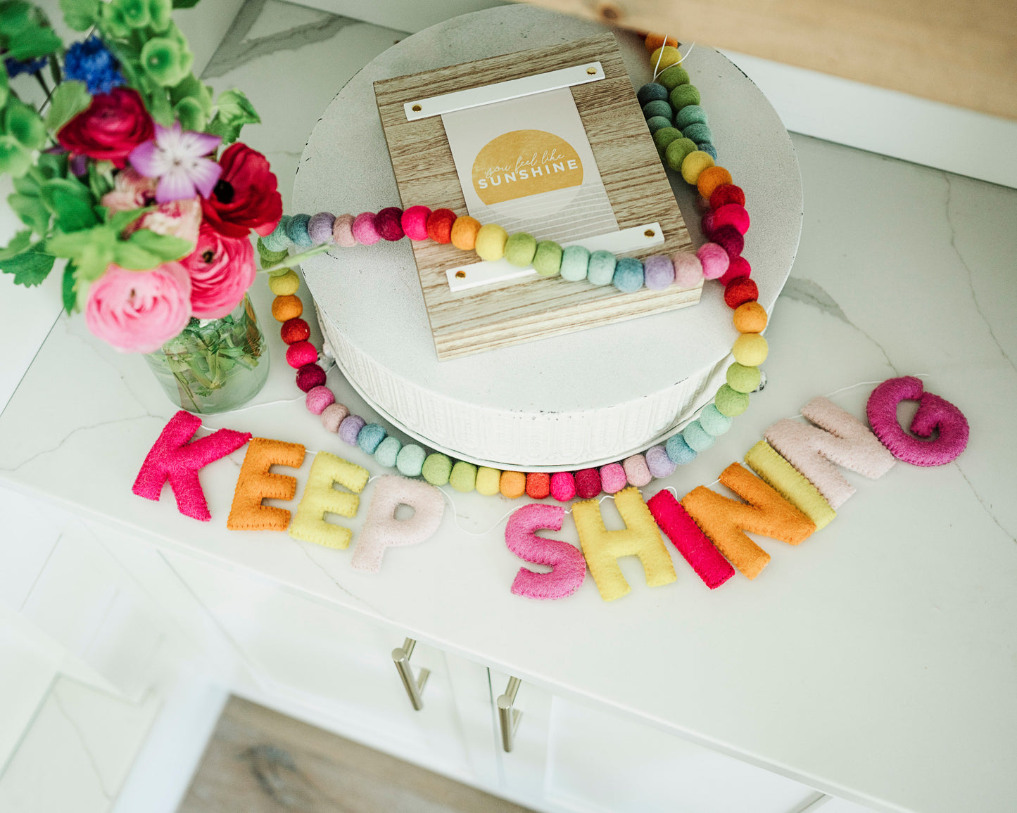 Keep Shining Decorative Felted Garland