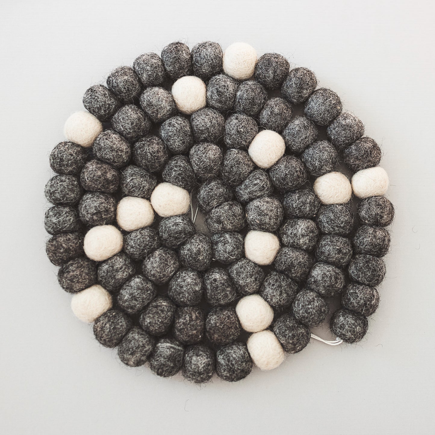 Classic Gray XL Wool Ball Garland