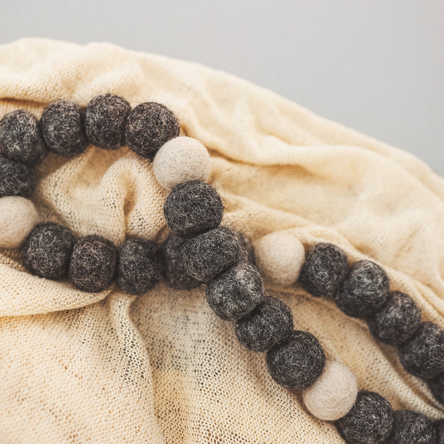 Classic Gray XL Wool Ball Garland