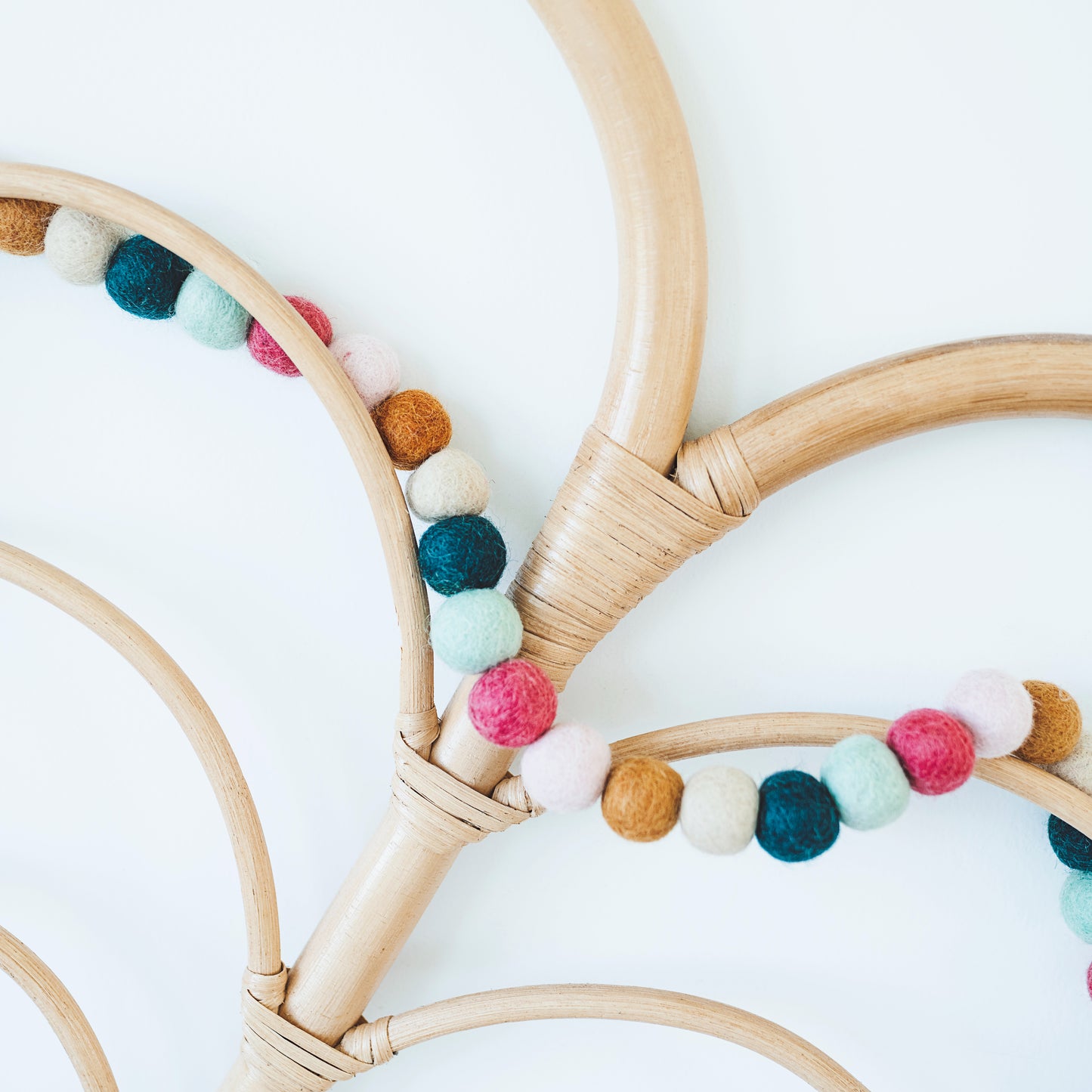 Winter Delight Wool Ball Garland