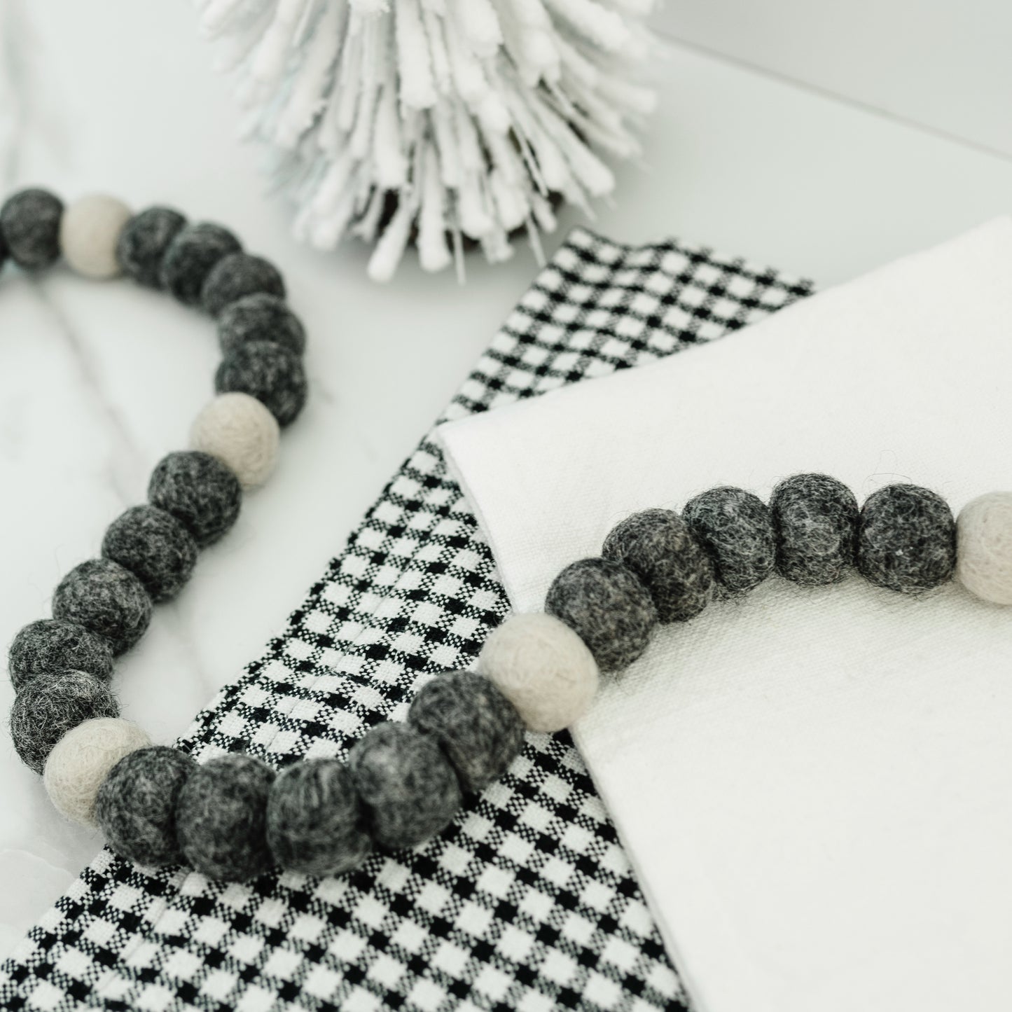 Classic Gray XL Wool Ball Garland
