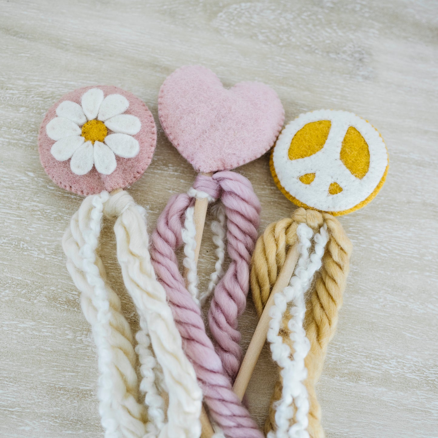 Pink Heart Felt Wand