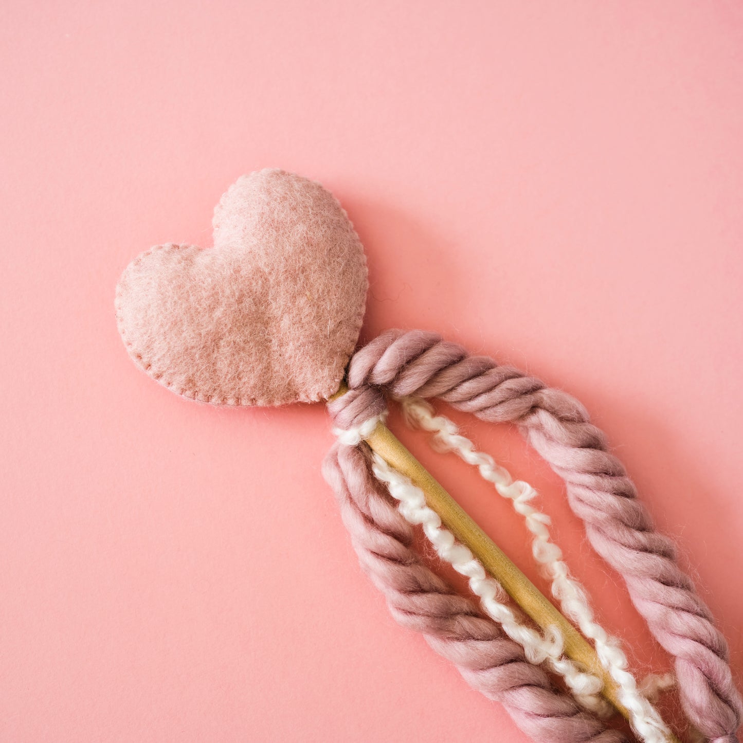 Pink Heart Felt Wand