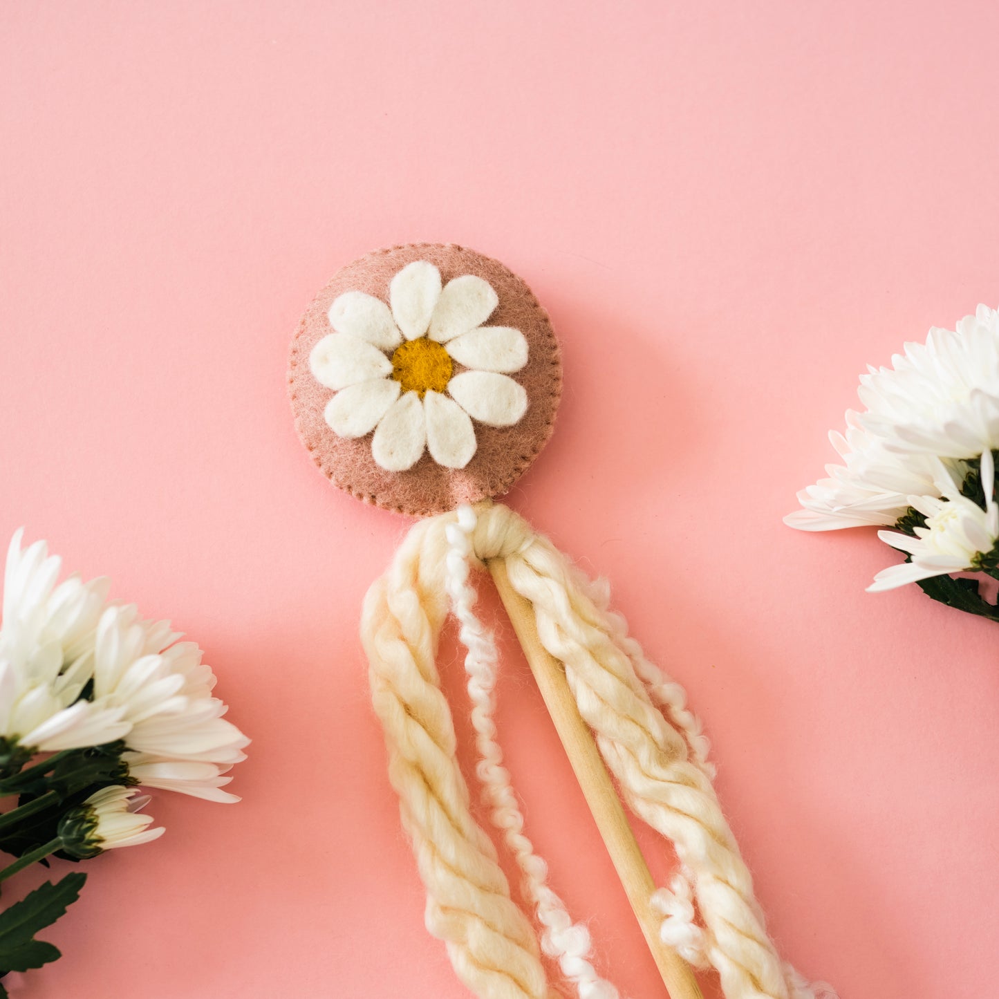 Daisy Flower Felt Wand