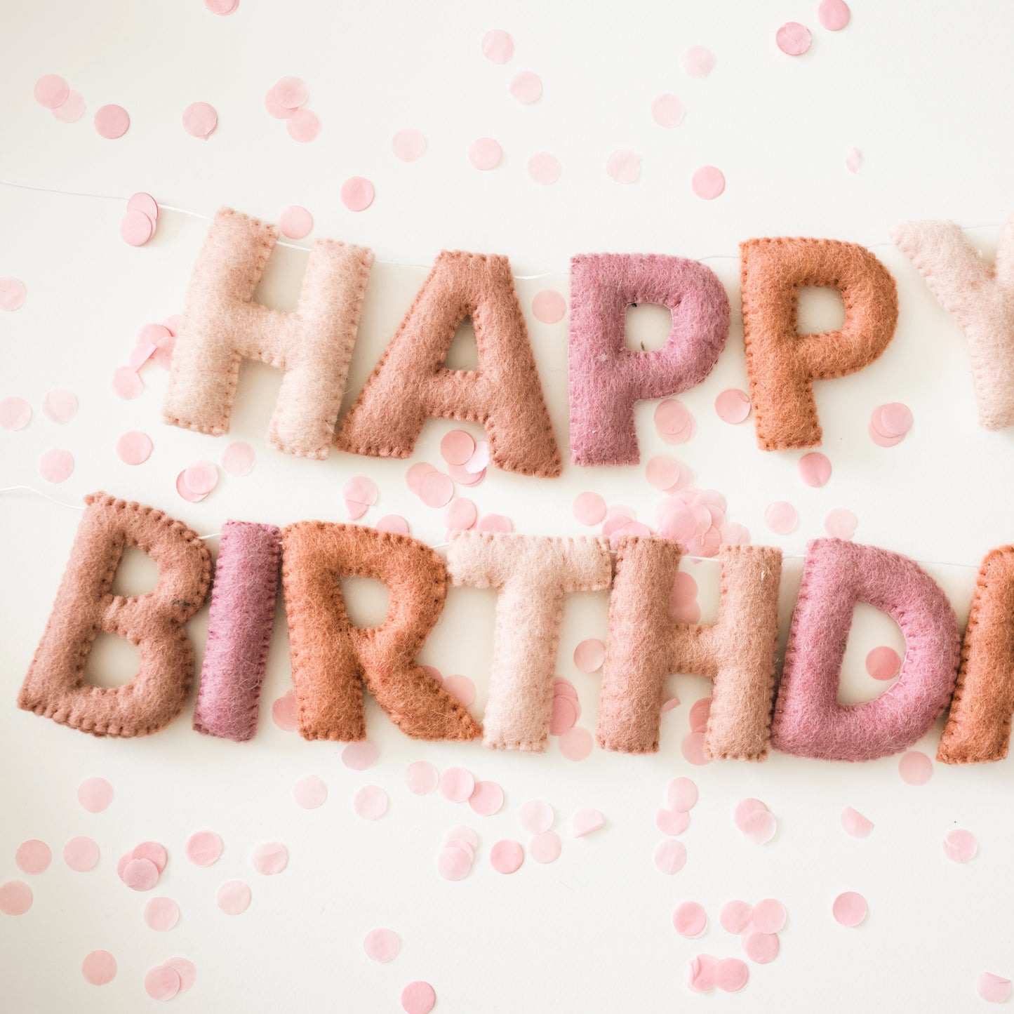Pink Happy Birthday Felt Garland
