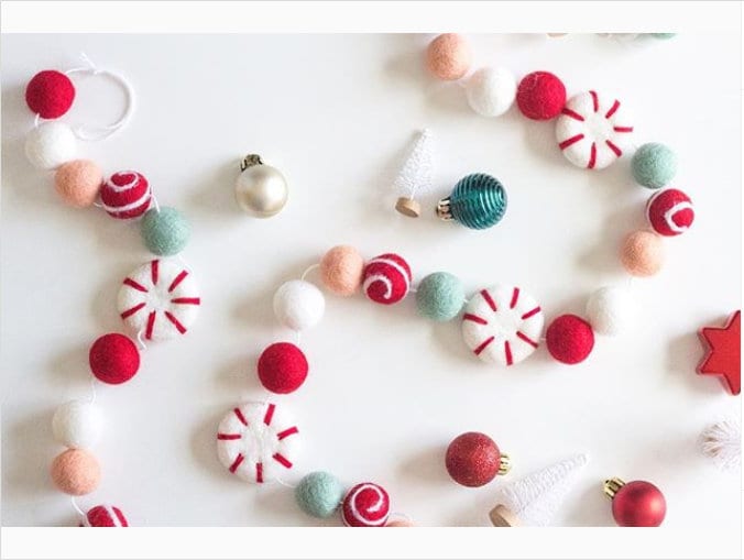 Pinwheel Garland-Christmas, Christmas gifts, Felt Christmas garland, Holiday Decor, Holiday, bunting, winter decor, Christmas banner, Winter