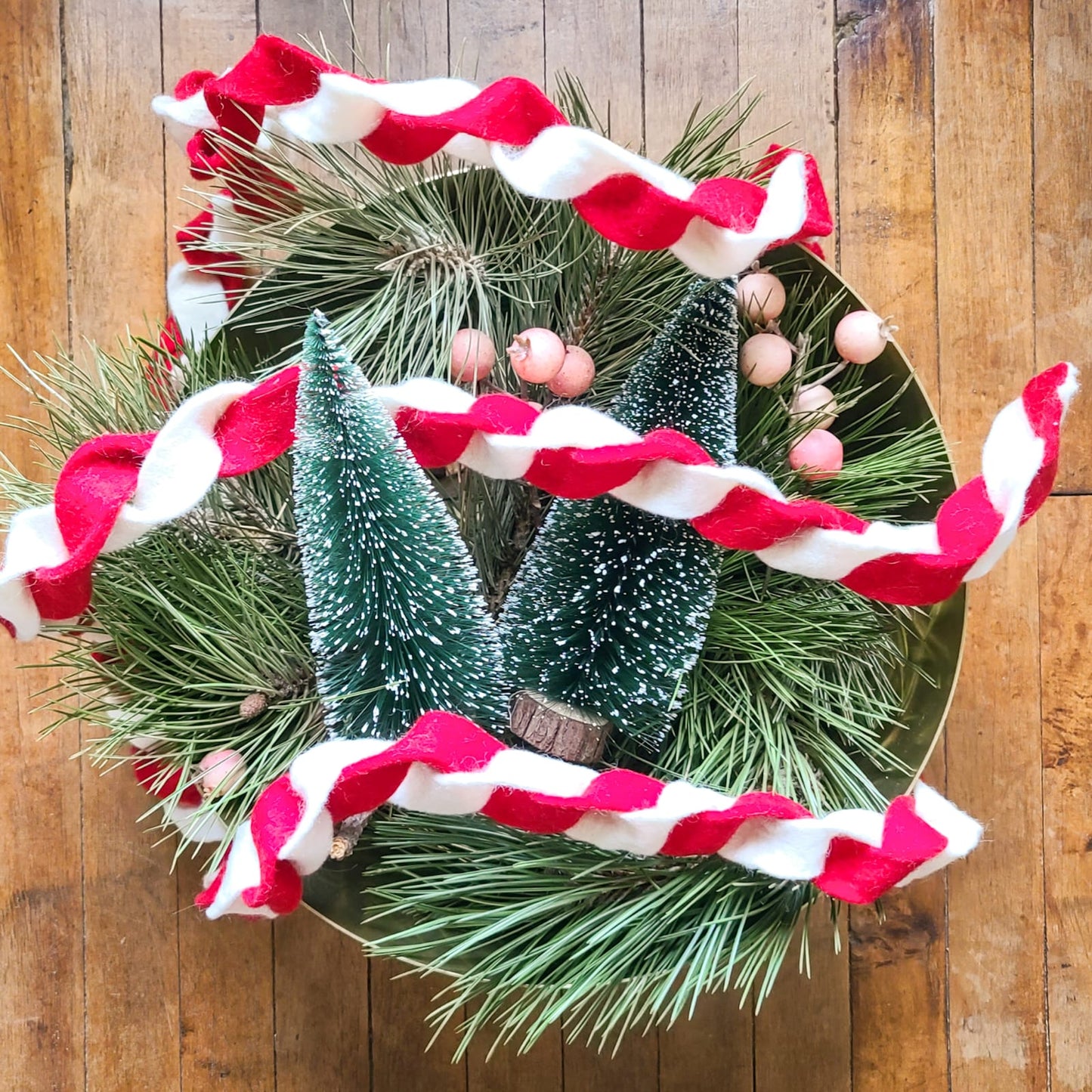 12ft Tree Twist Garland - Red & White