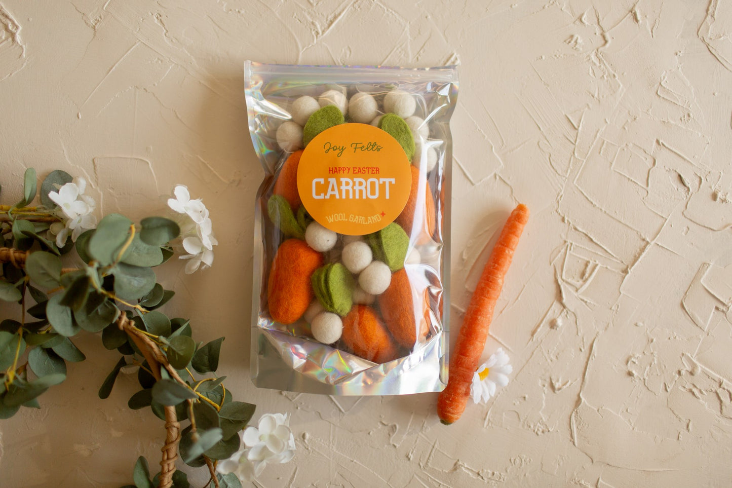 Easter Carrot Handmade Felt Garland