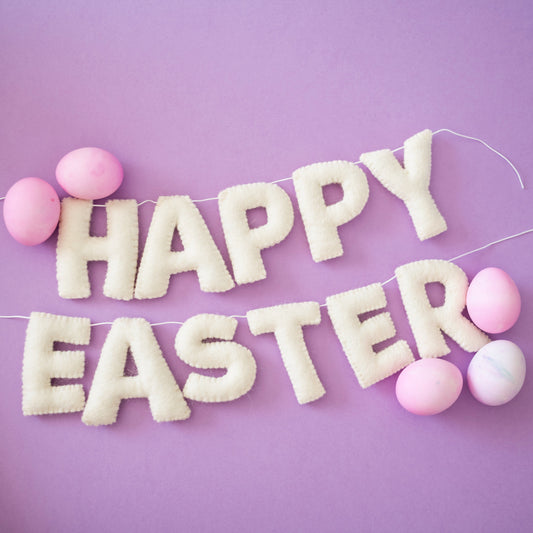 Happy Easter Garland - White